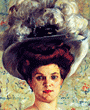 Hut, Kopfbedeckung, Strohut, Kopfschmuck, Kopfputz, Jahrhundertwende 1907